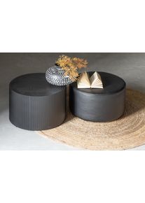 Beistelltisch Woood "Sanne aus lackiertem MDF, rund und hohl &Oslash;60x40 cm", schwarz, B:60cm H:40cm T:45cm, Tische, Beistelltisch, Tragkraft 20 kg, Wandst&auml;rke 1 cm, Unterseite geschlossen