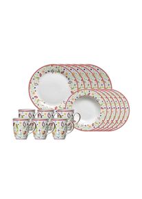 Ritzenhoff & Breker Geschirr-Set RITZENHOFF & BREKER "Tafelservice Shanti Doppio 18er Set bunt", bunt, 18, Porzellan, Geschirr-Sets, Geschirr-Set, Sp&uuml;lmaschinengeeignet