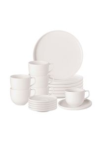 Villeroy & Boch Geschirr-Set VILLEROY & BOCH "Kaffeeservice Afina 18er Set wei&szlig;", wei&szlig;, 18, Porzellan, Geschirr-Sets, Geschirr-Set, Sp&uuml;lmaschinengeeignet, Mikrowellenfest