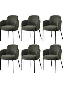 Armlehnstuhl Stolkom "Flora BxHxT 61x84x63 cm", gr&uuml;n, schwarz matt, schwarz matt, gr&uuml;n, B:61cm H:84cm T:63cm, Metall, Polyester, St&uuml;hle, Armlehnstuhl, Breite 61cm, Federkern im Sitz