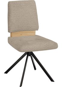 Drehstuhl MASSIVLINE & MORE "Br&uuml;gge 301", beige, schwarz, beige, B:48cm H:92cm T:59,5cm, Holzwerkstoff, Metall, Stoff, St&uuml;hle, Drehstuhl