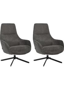 Drehsessel OTTO HOME "CLARINDA moderner Ohrensessel drehbar, TV-Sessel, Relaxsessel", grau (anthrazit), B:76cm H:100cm T:81cm, metal frame, plywood, foam, fabric, metal base, Sessel, Drehsessel, 360-Grad drehbar, robustes Metallgestell