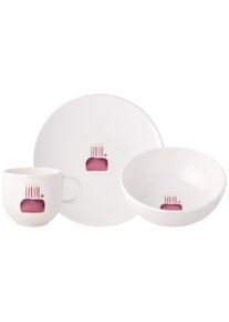 Villeroy & Boch Geschirr-Set VILLEROY & BOCH "Fr&uuml;hst&uuml;cksset Happy Birthday With Love 3er Set bunt", bunt, 3, Porzellan, Geschirr-Sets, Geschirr-Set, Sp&uuml;lmaschinengeeignet, Mikrowellengeeignet