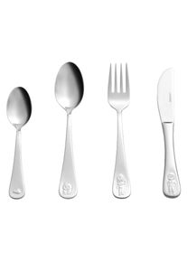 Kinderbesteck Leonardo "Kinderbesteck Bambini Avventura 4er Set silber", silber, 4, Essbesteck-Sets, Kinderbesteck, Ideal f&uuml;r den Alltag, sp&uuml;lmaschinengeeignet