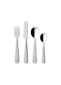 Villeroy & Boch Kinderbesteck VILLEROY & BOCH "Kinderbesteck Hungry as a Bear 4er Set silber", silber, 4, Essbesteck-Sets, Kinderbesteck, Sp&uuml;lmaschinenfest
