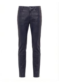 5-Pocket-Hose RICANO "Lederhose PND (Stretch)", Damen, Gr. 3XL, L&auml;nge 34, blau, Obermaterial: 100% Lammnappaleder LANA., figurbetont, Hosen 5-Pocket-Hose, Handgefertigt aus echtem Leder