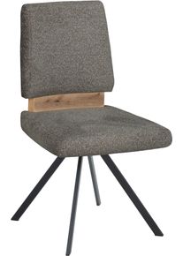 Esszimmerstuhl MASSIVLINE & MORE "Br&uuml;gge 300", grau, schwarz, grau, B:48cm H:92cm T:59,5cm, Holzwerkstoff, Metall, Stoff, St&uuml;hle, Esszimmerstuhl