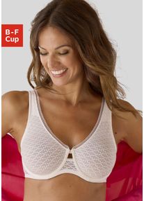 Minimizer-BH Nuance, Damen, Gr. 95, Cup B, beige (creme), Microtouch, Obermaterial: 82% Polyamid, 14% Elasthan, 4% Baumwolle, BHs Minimizer-BH, mit B&uuml;gel aus feiner, graphischer Spitze &ndash; ideal f&uuml;r gro&szlig;e Gr&ouml;&szlig;en