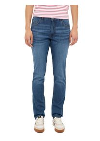 Slim-fit-Jeans Mustang "Damen Style Rebecca Slim", Damen, Gr. 34, L&auml;nge 34, 502 mittelblau, Denim/Jeans, 84% Baumwolle, 14% Polyester, 2% Elasthan, unifarben, slim fit, Jeans Slim-fit-Jeans