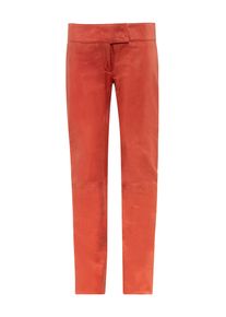 Lederhose RICANO "Lederhose Low Cut", Damen, Gr. XXL, L&auml;nge 34, rot, Obermaterial: 100% Lammnappaleder LANA., schmal, Hosen Lederhose, Handgefertigt aus echtem Leder
