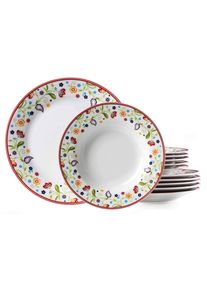 Ritzenhoff & Breker Geschirr-Set RITZENHOFF & BREKER "Tafelservice Doppio 12er Set bunt", bunt, 12, Porzellan, Geschirr-Sets, Geschirr-Set, Sp&uuml;lmaschinengeeignet