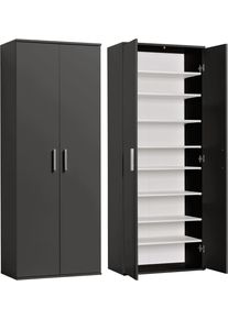 Schuhschrank Procontour "Schrank Clara", grau (anthrazit), B:64cm H:167cm T:34cm, Schr&auml;nke, Schuhschrank, H&ouml;he 167cm, mit variabel verstellbaren Einlegeb&ouml;den