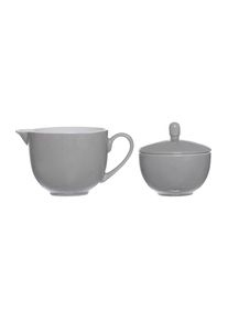 Ritzenhoff & Breker Milch- und Zuckerset RITZENHOFF & BREKER "Milchk&auml;nnchen & Zuckerdose Doppio", grau, 2, Porzellan, Geschirr-Sets, Milch- und Zuckerset, Sp&uuml;lmaschinengeeignet