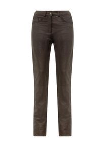 5-Pocket-Hose RICANO "Lederhose 9809", Damen, Gr. S, L&auml;nge 34, braun, Obermaterial: 100% Ziegennappaleder GONA., schmal, Hosen 5-Pocket-Hose, Handgefertigt aus echtem Leder