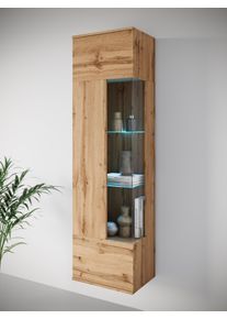 Vitrine OTTO HOME "Kenia, stehend und h&auml;ngend, T&uuml;ranschlag wechselbar", braun (eichefarbe votan), B:45cm H:161cm T:32cm, Schr&auml;nke, Vitrine, Vitrineschrank mit Glast&uuml;ren 160 cm H&ouml;he