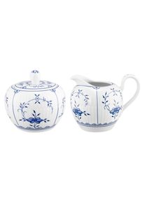 Milch- und Zuckerset Seltmann Weiden "Milch- & Zucker-Set Amina 2er Set blau-wei&szlig;", blau (blau, wei&szlig;), 2, Porzellan, Geschirr-Sets, Milch- und Zuckerset, Sp&uuml;lmaschinenfest, Mikrowellensicher, Ofenfest
