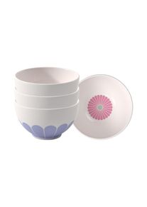 Villeroy & Boch Schale VILLEROY & BOCH "Beilagenschalen Fleur Couleur &oslash; 11 cm 4er Set bunt", bunt, B:11cm H:6,3cm L:11cm T:11cm &Oslash;:11cm, Sch&uuml;sseln, Schale, Sp&uuml;lmaschinenfest, Mikrowellensicher