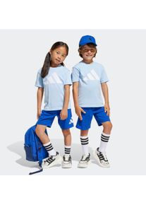 Trainingsanzug adidas Sportswear "ESSENTIALS KIDS -SET", Damen, Gr. 122, blau (glow blau, wei&szlig;), Obermaterial: 100% Baumwolle, Sportanz&uuml;ge Trainingsanzug, f&uuml;r Kinder, zweiteilig, aus Baumwolle