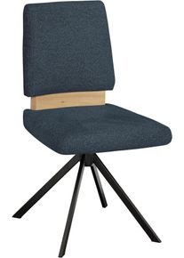 Drehstuhl MASSIVLINE & MORE "Br&uuml;gge 301", blau, schwarz, blau, B:48cm H:92cm T:59,5cm, Holzwerkstoff, Metall, Stoff, St&uuml;hle, Drehstuhl