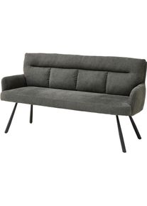 Polsterbank Stolkom "Sofia Polsterbank B/H/T 180x93x69 cm", grau, schwarz matt, schwarz matt, B:170cm H:93cm T:69cm, Polyester, Sitzb&auml;nke, Polsterbank, Breite 180cm, Federkern im Sitz