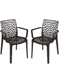 Stapelstuhl Garden Pleasure "CALVERA", schwarz (schwarz, schwarz, schwarz), B:58cm H:81cm T:52cm, Kunststoff, St&uuml;hle, Stapelstuhl, gefertigt ohne Verschraubungen