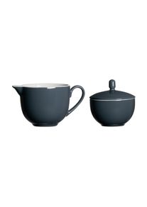 Ritzenhoff & Breker Milch- und Zuckerset RITZENHOFF & BREKER "Milchk&auml;nnchen & Zuckerdose Doppio", grau (anthrazit), 2, Porzellan, Geschirr-Sets, Milch- und Zuckerset, Sp&uuml;lmaschinengeeignet