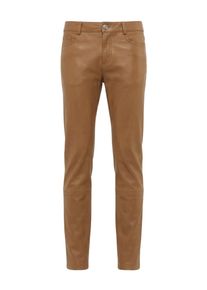 5-Pocket-Hose RICANO "Lederhose PND (Stretch)", Damen, Gr. XL, L&auml;nge 34, camel, Obermaterial: 100% Lammnappaleder LANA., figurbetont, Hosen 5-Pocket-Hose, Handgefertigt aus echtem Leder