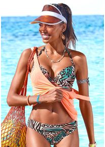 Bikini-Hose Venice Beach "Maia", Damen, Gr. 38, N-Gr, gr&uuml;n (t&uuml;rkis, bedruckt), Microfaser, Polyamid, Badehosen Bikini-Hose, mit Umschlagbund