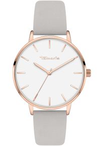 Quarzuhr Tamaris "TT-0003-MQ", grau, Armbanduhren, Damen, Quarzuhr, Armbanduhr, Damenuhr, Lederarmband, analog