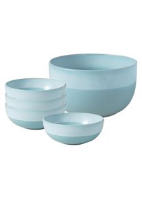 Schale "Salat-Set Perlemor Aqua 5er Set blau", blau, B:2cm H:2cm L:2cm T:2cm, LIKE. BY VILLEROY & BOCH, Sch&uuml;sseln, Schale, Sp&uuml;lmaschinengeeignet, Mikrowellengeeignet