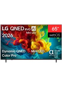 LG QNED-Fernseher "65QNED82B6B", Energieeffizienz: F, schwarz, 65 &Prime;, Fernseher, QNED-Fernseher