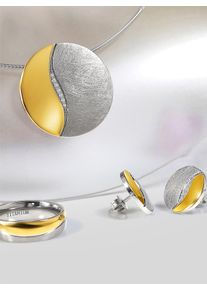 Kette mit Anh&auml;nger Lady, bicolor, Halsketten, Damen, Edelstahl Metall Titan, Edelstahl, Metall, Titan, Kette mit Anh&auml;nger