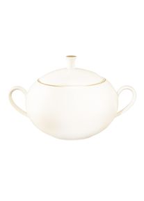 Schale Seltmann Weiden "Terrine mit Deckel Savona Goldlinie 3,30 l creme", beige (creme), B:21,8cm H:20,1cm L:30,1cm T:30,1cm, Sch&uuml;sseln, Schale, Sp&uuml;lmaschinenfest, Mikrowellensicher, Ofenfest