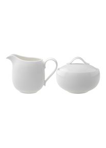 Villeroy & Boch Milch- und Zuckerset VILLEROY & BOCH "Milch & Zucker Set New Cottage Basic 2er Set wei&szlig;", wei&szlig;, 2, Porzellan, Geschirr-Sets, Milch- und Zuckerset, Sp&uuml;lmaschinengeeignet, Mikrowellengeeignet