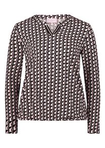 Blusenshirt Betty Barclay "Blusenshirt mit Print", Damen, Gr. 38, bunt (schwarz, ros&eacute;), Obermaterial: 95% Viskose CV. 5% Elasthan EL., Shirts Blusenshirt
