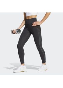 Trainingstights adidas Performance "OPTIME WORKOUT 3-STREIFEN 7/8 LEGGINGS", Damen, Gr. XXL, N-Gr, schwarz, normal, gr., Obermaterial: 73% Polyester, 27% Elasthan, 7/8-L&auml;nge, Hosen Trainingstights