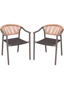 Stapelstuhl Garden Pleasure "NOVARA", anthrazit, anthrazit, anthrazit, B:57cm H:75cm T:60,5cm, Aluminium, Kunststoff, PVC, St&uuml;hle, Stapelstuhl, leicht verstaubar
