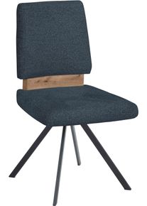 Esszimmerstuhl MASSIVLINE & MORE "Br&uuml;gge 300", blau, schwarz, blau, B:48cm H:92cm T:59,5cm, Holzwerkstoff, Metall, Stoff, St&uuml;hle, Esszimmerstuhl