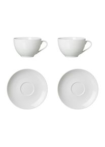 Ritzenhoff & Breker Tasse RITZENHOFF & BREKER "Cappucinoset Bianco 4er Set wei&szlig;", wei&szlig;, B:2cm H:2cm, Porzellan, Trinkgef&auml;&szlig;e, Tasse, Sp&uuml;lmaschinengeeignet
