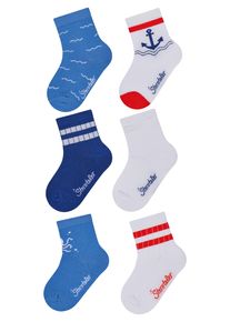 Socken Sterntaler "Socken 6er-Pack Anker", Kinder, Gr. 18, wei&szlig;, Obermaterial: 85% Baumwolle CO. 12% Polyamid PA. 3% Elasthan EL., Socken Socken