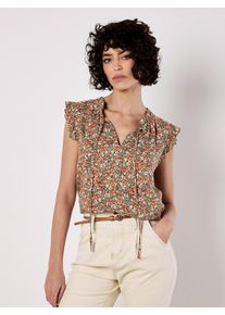 Druckbluse Apricot "Bluse", Damen, Gr. XL (42), gr&uuml;n (khaki), Obermaterial: 100% Viskose CV., gebl&uuml;mt, Blusen Druckbluse, mit R&uuml;schensaum