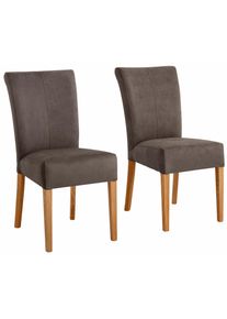4-Fu&szlig;stuhl Home Affaire "Queen Polsterstuhl", braun (braun, eichefarben), B:47cm H:93cm T:64cm, Massivholz, St&uuml;hle, 4-Fu&szlig;stuhl, verschiedene Bez&uuml;ge, Gestell Massivholz