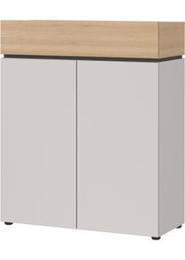 Schuhschrank Germania "Arluno", kaschmir, lindberg, eiche, nachbildung, B:89cm H:109cm T:40cm, Holzwerkstoff, Schr&auml;nke, Schuhschrank, Mit Push-to-open Technik
