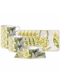 Villeroy & Boch Tasse VILLEROY & BOCH "Teetassen mit Untertassen Amazonia 230 ml 6er Set bunt", bunt, B:14cm H:6,7cm, Porzellan, Trinkgef&auml;&szlig;e, Tasse, Sp&uuml;lmaschinenfest