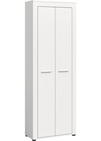 Schuhschrank Home Affaire "AOSTA, H&ouml;he 191cm, 2 T&uuml;ren, 10 Einlegeb&ouml;den, 11 F&auml;cher", wei&szlig;, B:64cm H:191cm T:35cm, Holzwerkstoff, Schr&auml;nke, Schuhschrank