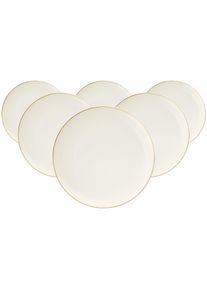 Speiseteller Seltmann Weiden "Speiseteller Savona Fine Diamond &oslash; 27,7 cm 6er Set creme", beige (creme), B:27,7cm H:2,8cm L:27,7cm T:27,7cm &Oslash;:27,7cm, Speiseteller, Speiseteller, Sp&uuml;lmaschinenfest, Mikrowellensicher, Ofenfest