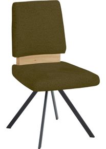 Esszimmerstuhl MASSIVLINE & MORE "Br&uuml;gge 300", gr&uuml;n (olive, schwarz, olive), B:48cm H:92cm T:59,5cm, Holzwerkstoff, Metall, Stoff, St&uuml;hle, Esszimmerstuhl