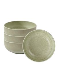 Schale "M&uuml;slischalen Perlemor Sand &oslash; 14,9 cm 4er Set gr&uuml;n", gr&uuml;n, B:14,9cm H:6,2cm L:14,9cm T:14,9cm &Oslash;:14,9cm, LIKE. BY VILLEROY & BOCH, Sch&uuml;sseln, Schale, Sp&uuml;lmaschinenfest, Mikrowellensicher
