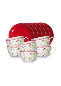 Ritzenhoff & Breker Tasse RITZENHOFF & BREKER "Fr&uuml;hst&uuml;ckstassenservice Shanti Doppio 12er Set bunt", bunt, B:2cm H:2cm, Porzellan, Trinkgef&auml;&szlig;e, Tasse, Sp&uuml;lmaschinengeeignet
