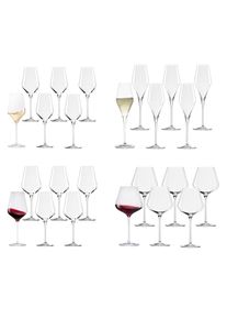 Gl&auml;ser-Set ST&Ouml;LZLE "Wein- und Sektgl&auml;ser Quatrophil 24er Set transparent", bunt (transparent), B:2cm H:2cm, Glas, Trinkgef&auml;&szlig;e, Gl&auml;ser-Set, sp&uuml;lmaschinenfest, wunderbar alltagstauglich, sehr bruchsicher